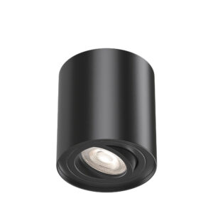 Spot nadgradni okrugli crni 1xgu 10