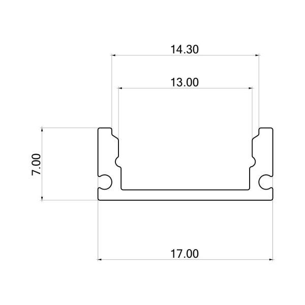 Aluminijumski profil nadgradni za led traku 2M - Image 2