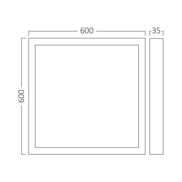 LED PANEL 60X 60 50 W sa aluminijskim okvirom, nadgradni kockasti - Image 2
