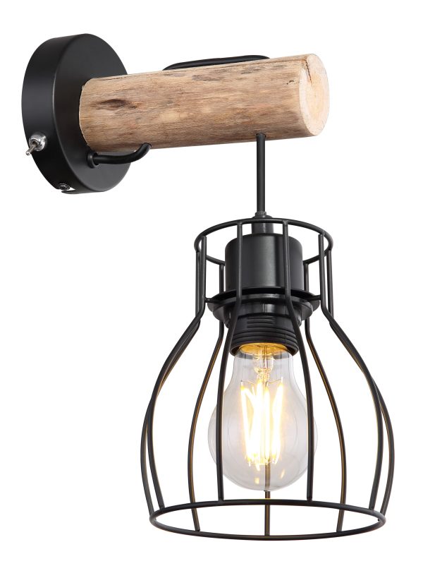 Zidna lampa 1xE27/crna