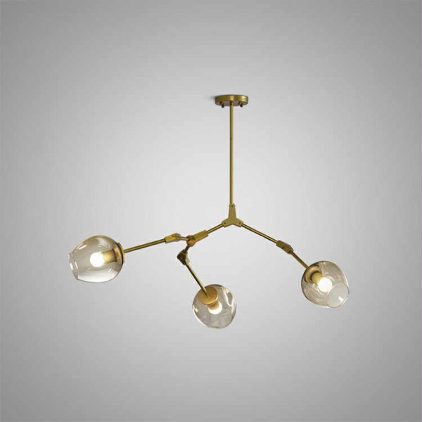 LED luster zlatni 3xE27