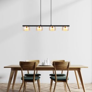 LED visilica sa 4 kugle- crna