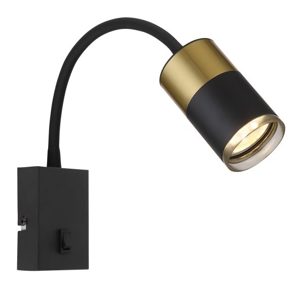 Zidna lampa GU10- crna