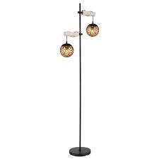 Podna lampa drvo metal 2xgu10