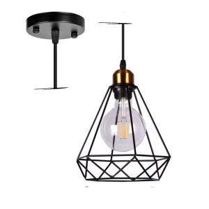 Visilica 1xE27 MG- crna/zlatna