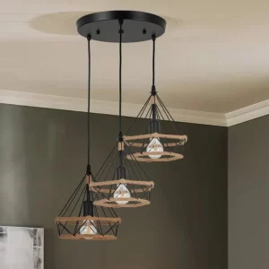 Visilica 3xE27 MG- metal/konopac