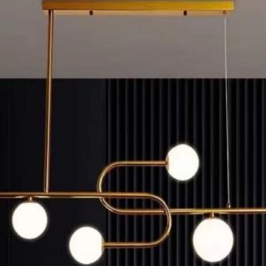 Luster sa staklenim kuglama 6xE27- zlatna