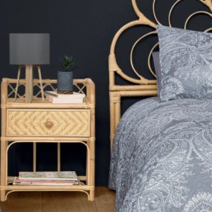 Stolna lampa MG 1xE27- siva/drvo