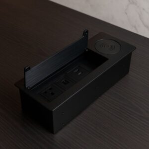 Podna utičnica s metlicama(Wireless) 3ŠUKO+USBA/C+UTP-CRNA