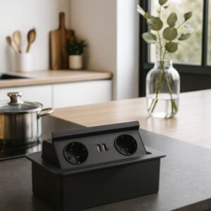 Pneumatska podna izvlačna utičnica 2ŠUKO+USBA/C