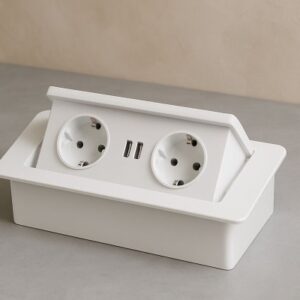 Pneumatska podna izvlačna utičnica 2ŠUKO+USBA/C+QI