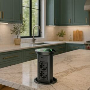 LED Automatska izvlačna utičnica 2EU+3USB 2A/1C+QI+BT