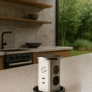 Automatska izvlačna utičnica 6EU+2USBA/C+4BT+QI+WI-FI stakleni vrh