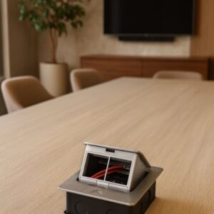 Pneumatska podna utičnica srebrna-prazna 2 mjesta