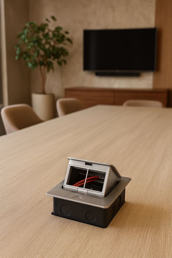 Pneumatska podna utičnica srebrna-prazna 2 mjesta