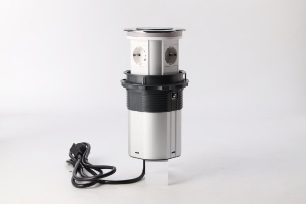 Automatska izvlačna utičnica 3EU+USBA/C+QI+WI-FI stakleni vrh - Image 4