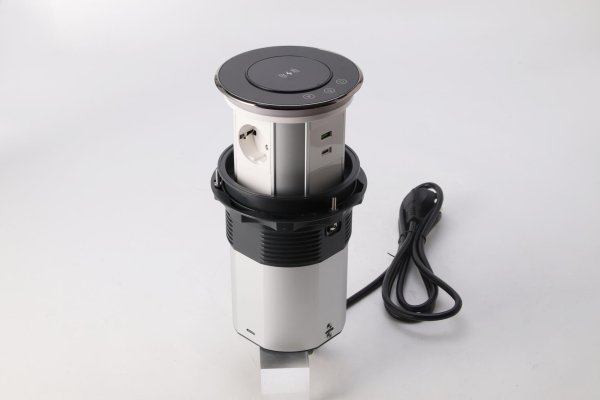 Automatska izvlačna utičnica 3EU+USBA/C+QI+WI-FI stakleni vrh - Image 5