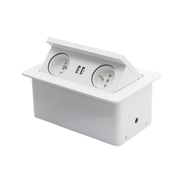 Pneumatska podna izvlačna utičnica 2ŠUKO+USBA/C+QI - Image 3