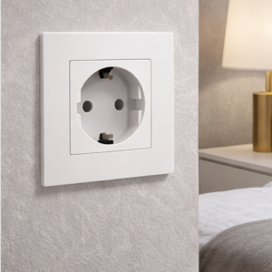 TECH WAVE utičnica i plastični okvir- bijela (komplet)