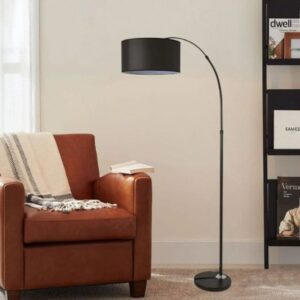 Podna lampa sa lukom 1xE27- crna