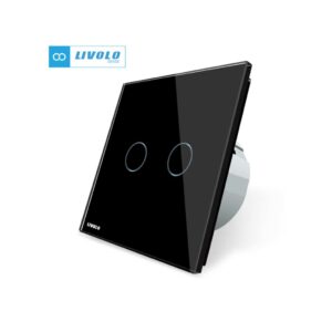 LIVOLO smart dvopolni(serijski) izmjenični prekidač- crna (komplet- baza i panel)