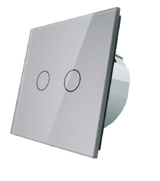 LIVOLO smart dvopolni(serijski) izmjenični prekidač- siva (komplet- baza i panel)