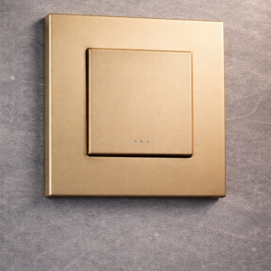 TECH WAVE jednopolni mehanički prekidač i plastični okvir- zlatni (komplet)