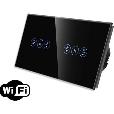 TECH WAVE touch dupli stakleni panel roletna+roletna- crna (komplet- baza i panel)