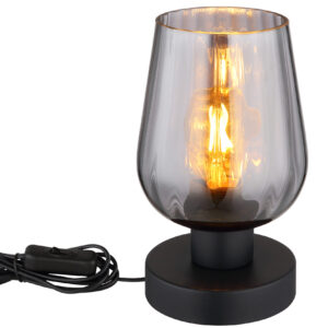 Stolna lampa 1xE27- crna/staklo