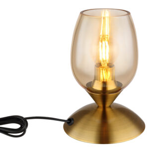 Stolna lampa 1xE14- zlatna/staklo