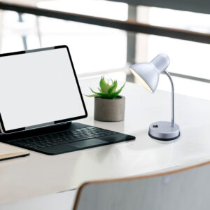 Stolna lampa 1xE27- siva