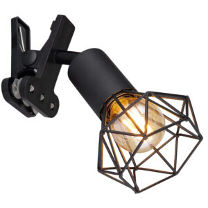 Stolna lampa na štipaljku- crna 1xE14