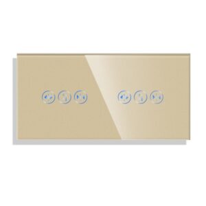 TECH WAVE touch dupli stakleni panel roletna+roletna- zlatna (komplet- baza i panel)