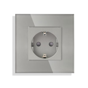 TECH WAVE utičnica i stakleni okvir- siva (komplet)