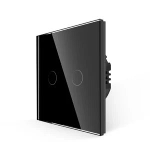 TECH WAVE touch dvopolni(serijski) izmjenični prekidač- crna(komplet- baza i panel)