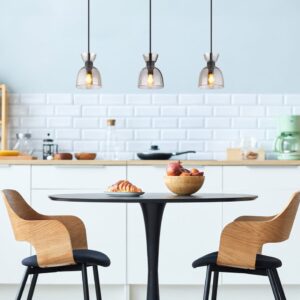 Visilica 3xE14- crna/staklo