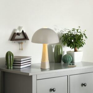 Stolna lampa gljiva 1xE27- siva mat