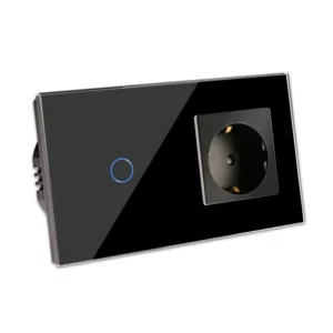 TECH WAVE touch panel i utičnica- crna (komplet)