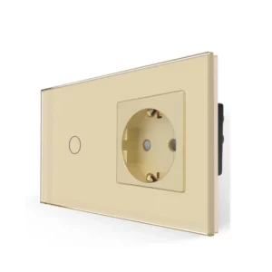 TECH WAVE touch panel i utičnica- zlatna (komplet)