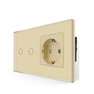 TECH WAVE serijski touch panel i utičnica- zlatna (komplet)