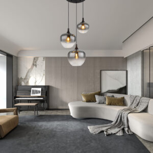 Luster 3xE27 GB- crna/staklo