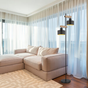 Podna lampa GB 2xE27- crna/zlatna