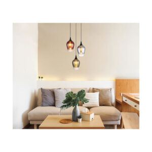 Luster 3xE27 GB- raznobojna stakla