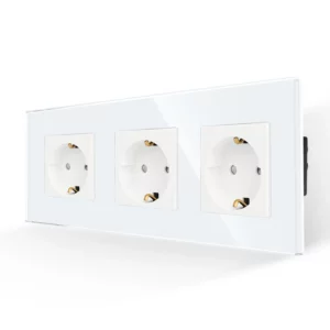 TECH WAVE utičnice sa trostrukim okvirom- bijela (komplet)