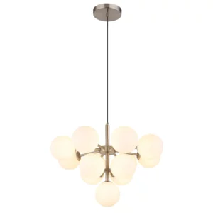 Luster 13xG9 sa bijelim kuglama- bijela/nikl