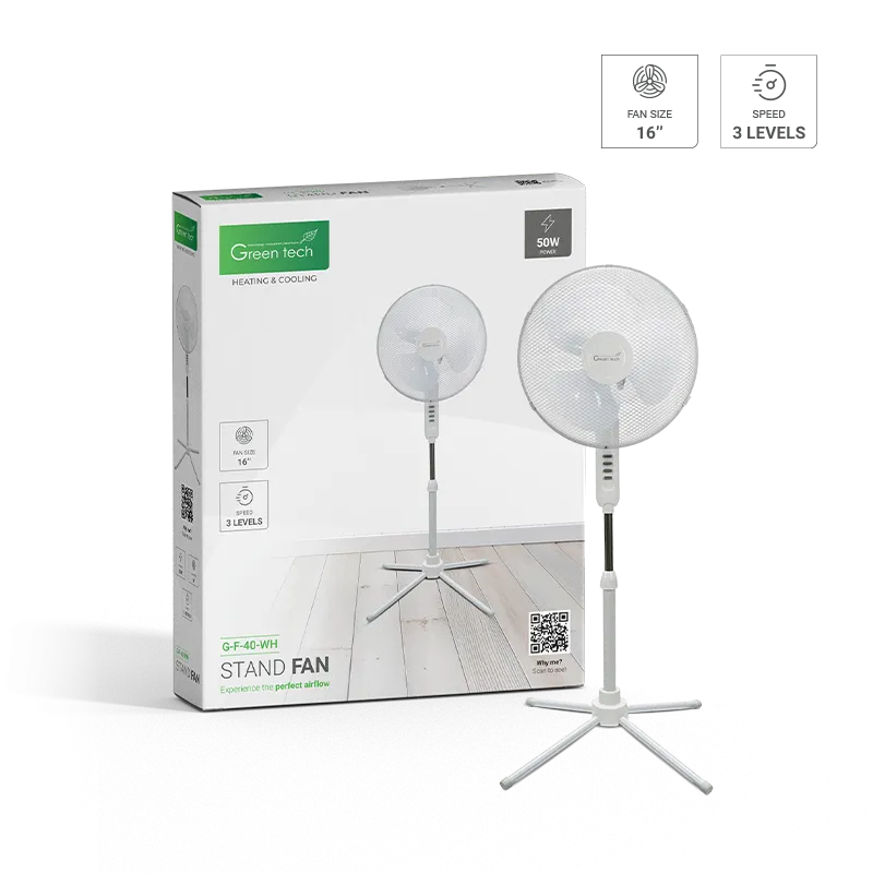 Stojeći ventilator 50W- bijeli - Image 2