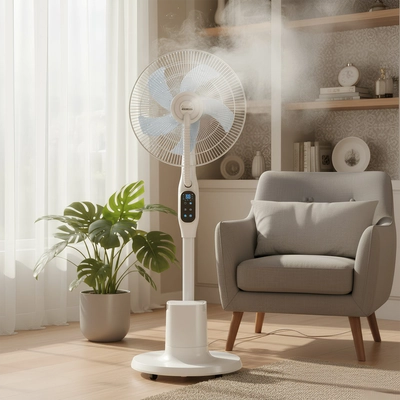 Stojeći ventilator sa maglicom 90W- bijeli - Image 2