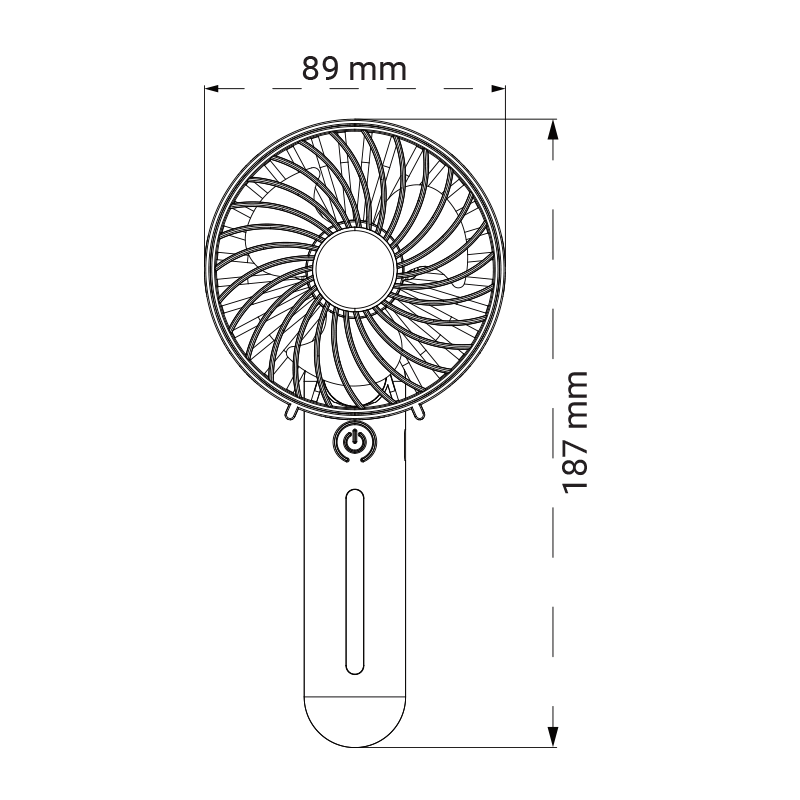 Prijenosni ručni ventilator 1,1W USB- plavi - Image 3