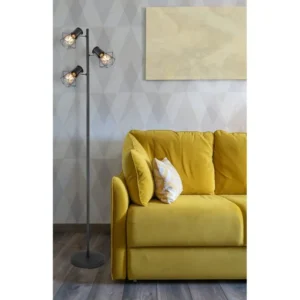 Podna lampa 3xE27- crna