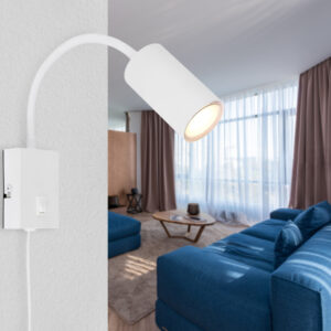 Zidna lampa 1xGU10 sa prekidačem- bijela